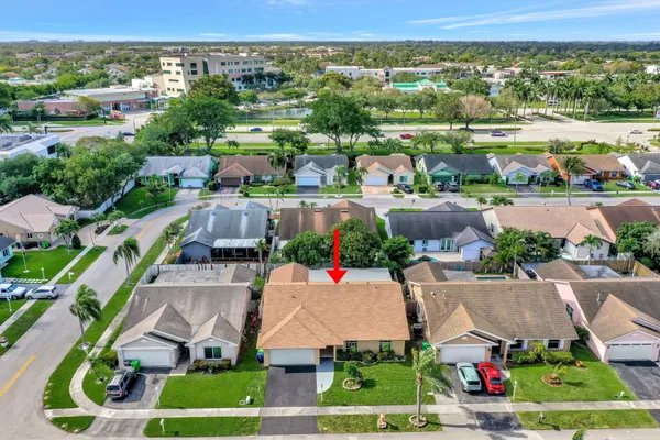 an aerial view of multiple house