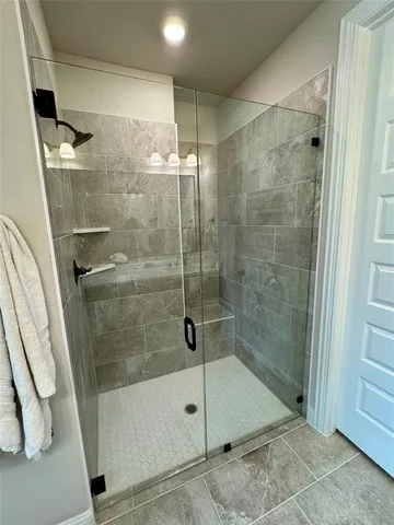 a bathroom with a shower