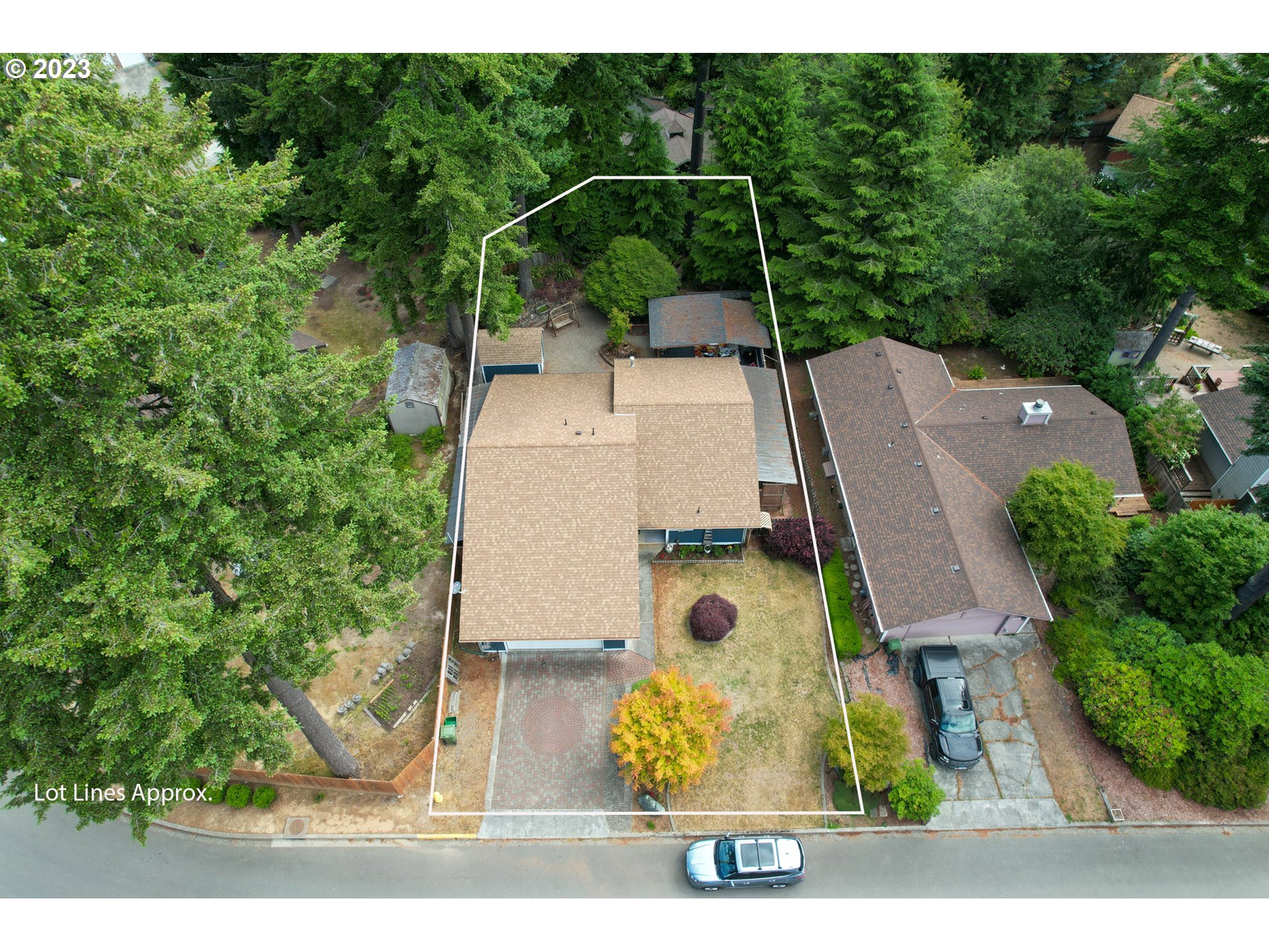 2075 Timberline Drive Coos Bay, OR 97420 - Photo 38 of 39 an aerial view of house with swimming pool
