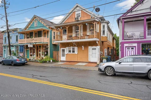 a car parked in front of a house