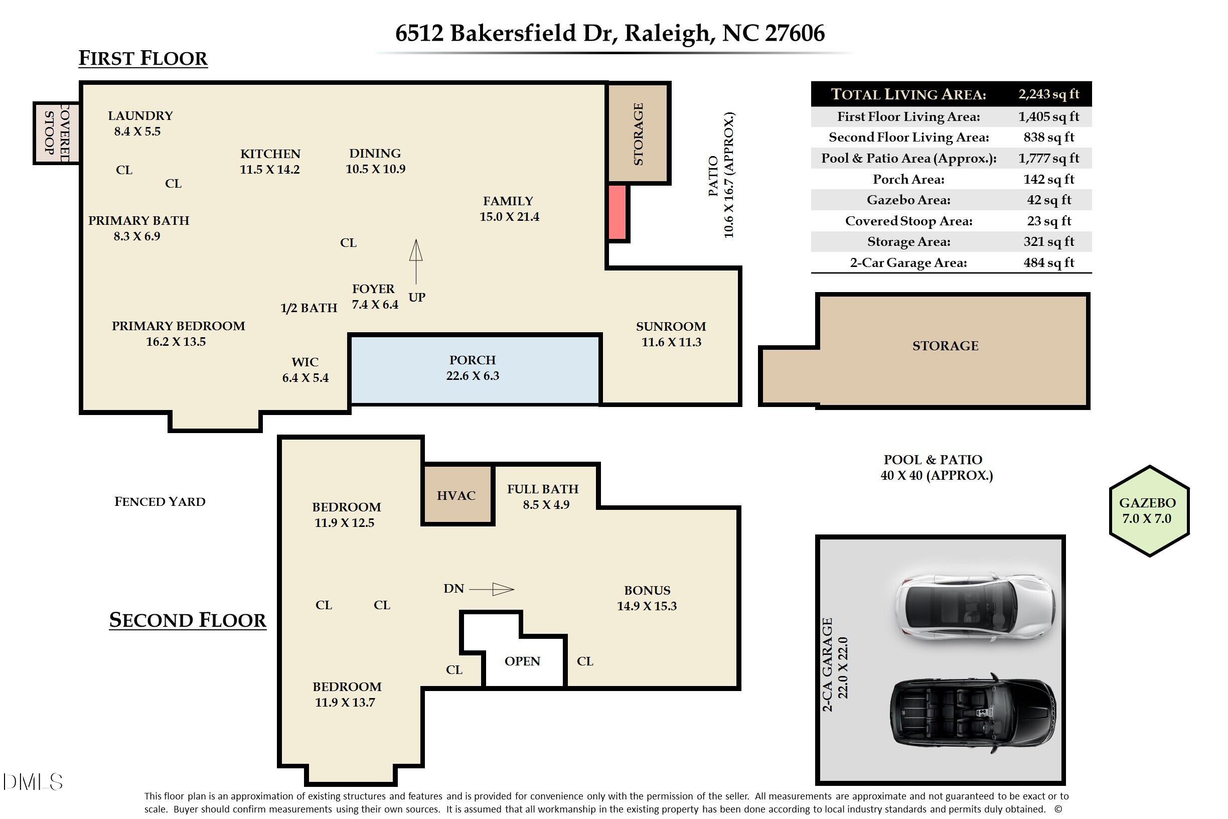 6512 Bakersfield Drive Raleigh, NC 27606 - Photo 30 of 30 Floor Plan - MLS Photos (1)