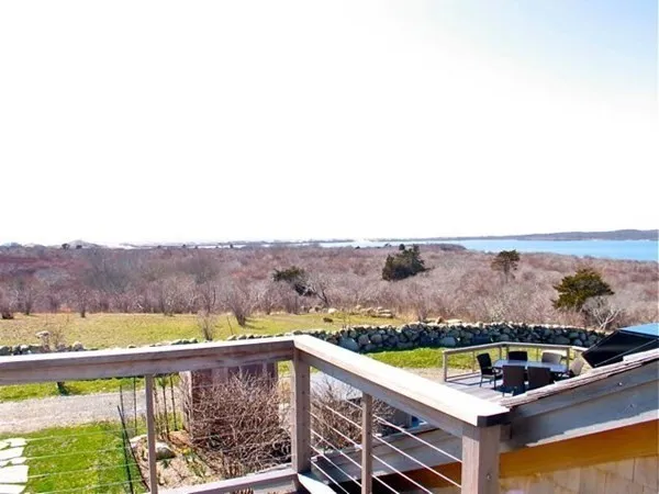 a view of a city from a balcony