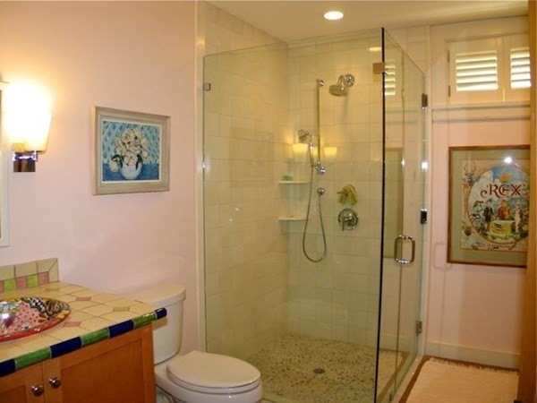 17 Round Pond Road Chilmark, MA 02535 - Photo 36 of 39 a bathroom with a granite countertop sink toilet and shower