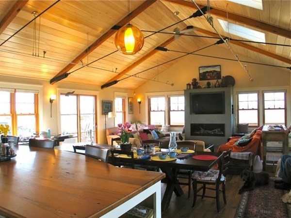 17 Round Pond Road Chilmark, MA 02535 - Photo 6 of 39 a view of a dining room with furniture window and outside view