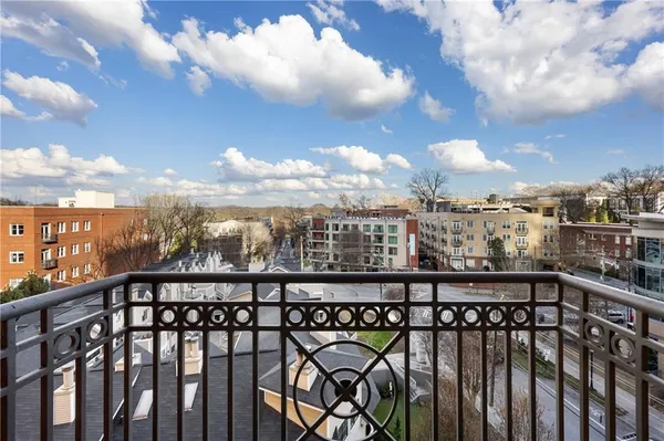 a view of city from a balcony