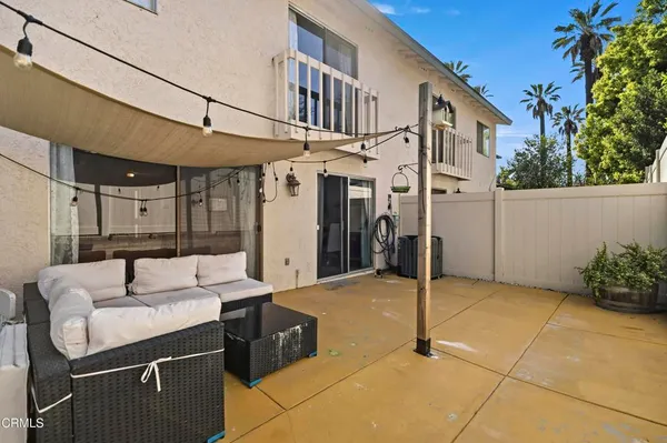 an outdoor space with patio