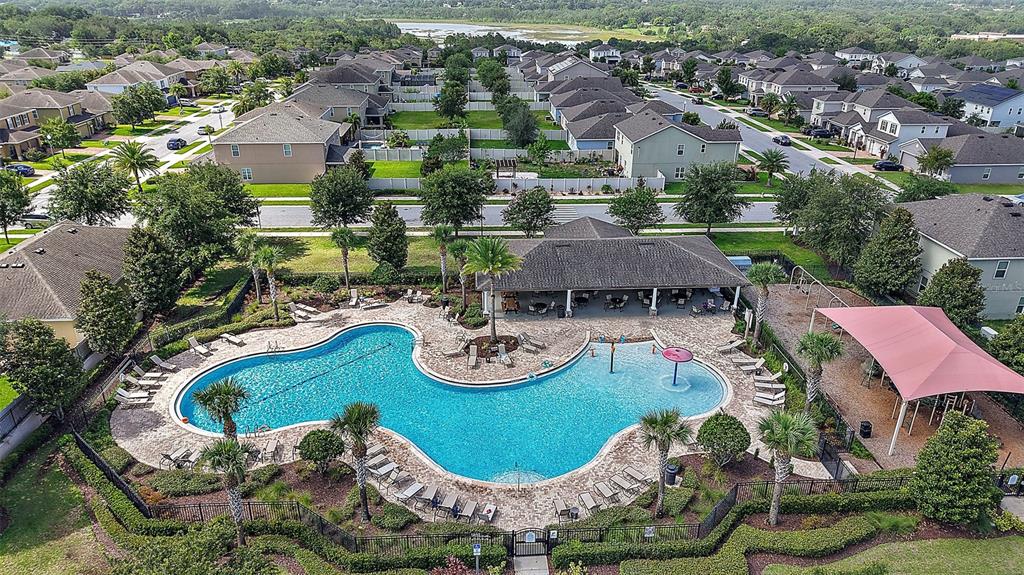 1292 Cavender Creek Road Minneola, FL 34715 - Photo 33 of 36 an aerial view of house with yard swimming pool and outdoor seating