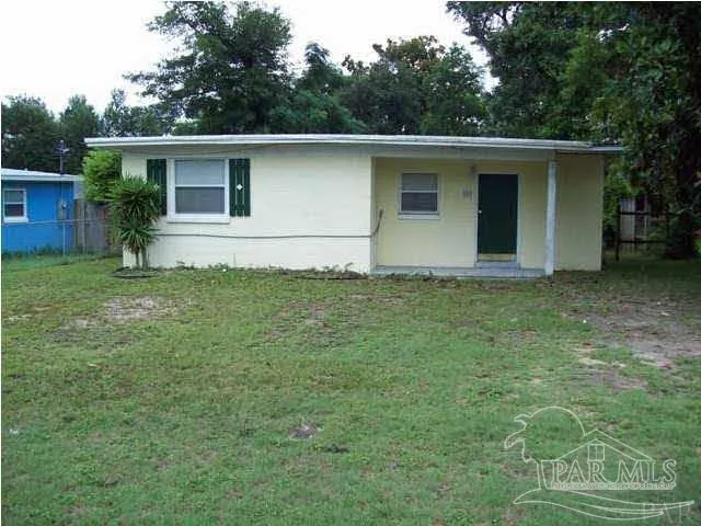 a view of outdoor space with deck and green space