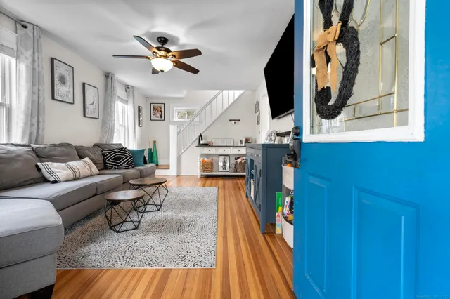 a living room with furniture