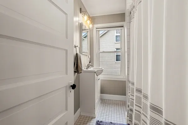 a bathroom with a shower