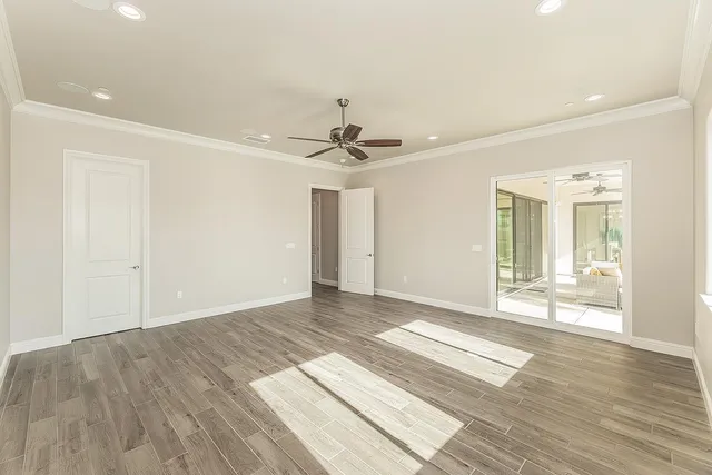 a view of entryway with wooden floor