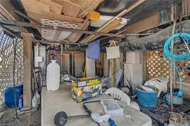 a view of a balcony with furniture