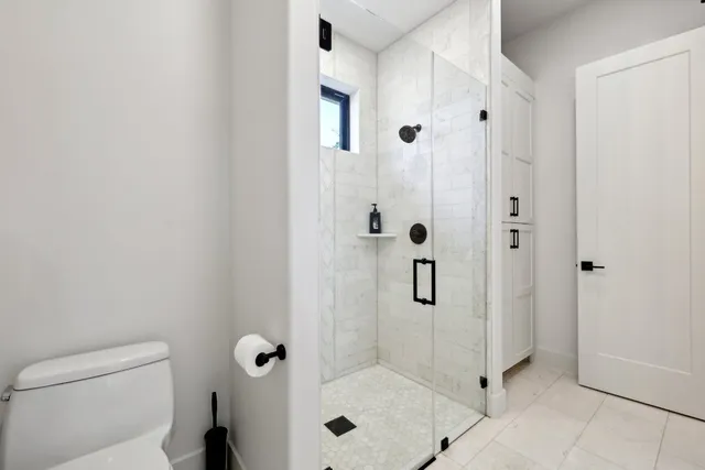 a bathroom with a shower