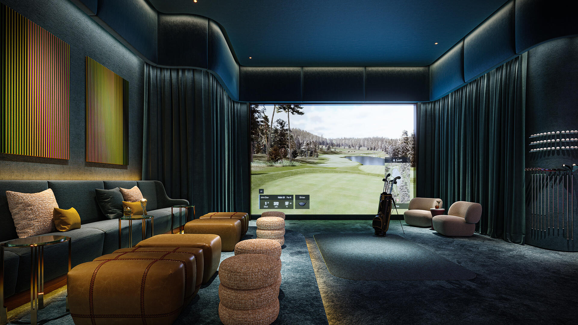 77 Southeast 5th Street, Unit 2210 Miami, FL 33131 - Photo 25 of 32 VICEROY-BRICKELL_Golf-Simulator-Studio