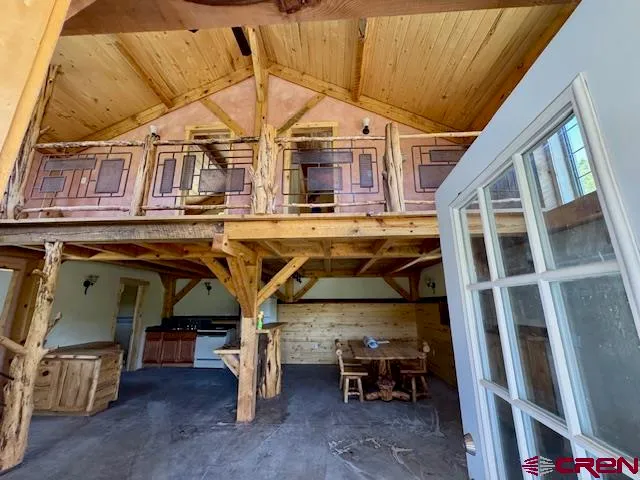 a view of an entryway with a house