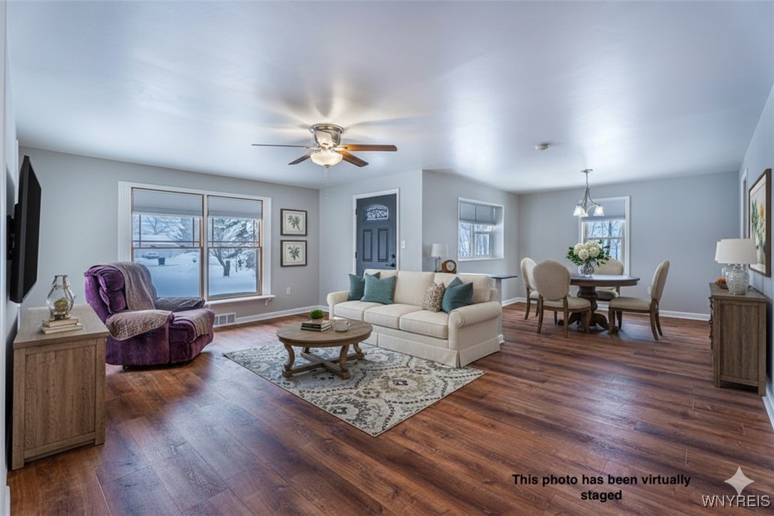 5848 Shawnee Road Cambria, NY 14132 - Photo 6 of 24 Living room and dining room virtually staged
