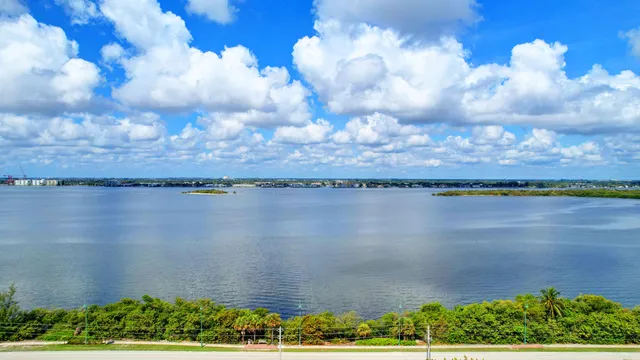 a city view with tall buildings