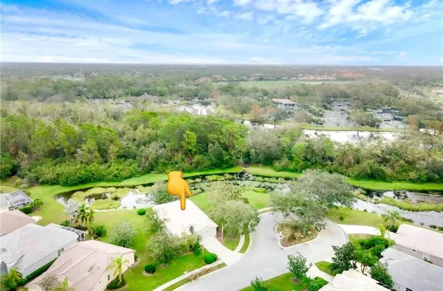 a view of a city with green space