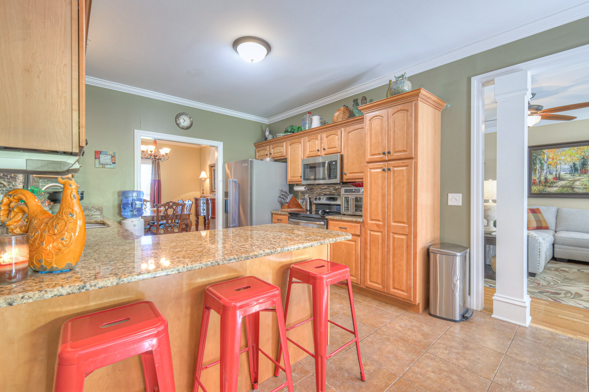 431 Conquest Road Murfreesboro, TN 37128 - Photo 16 of 55 a kitchen with stainless steel appliances granite countertop a refrigerator and a sink