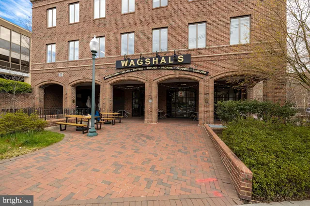 a view of a building from a balcony