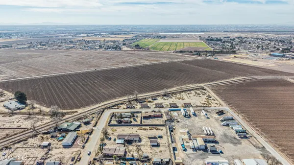 an aerial view of beach and ocean