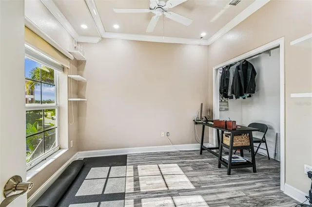 a room with furniture and a window