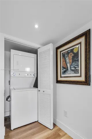 a view of a hallway with closet