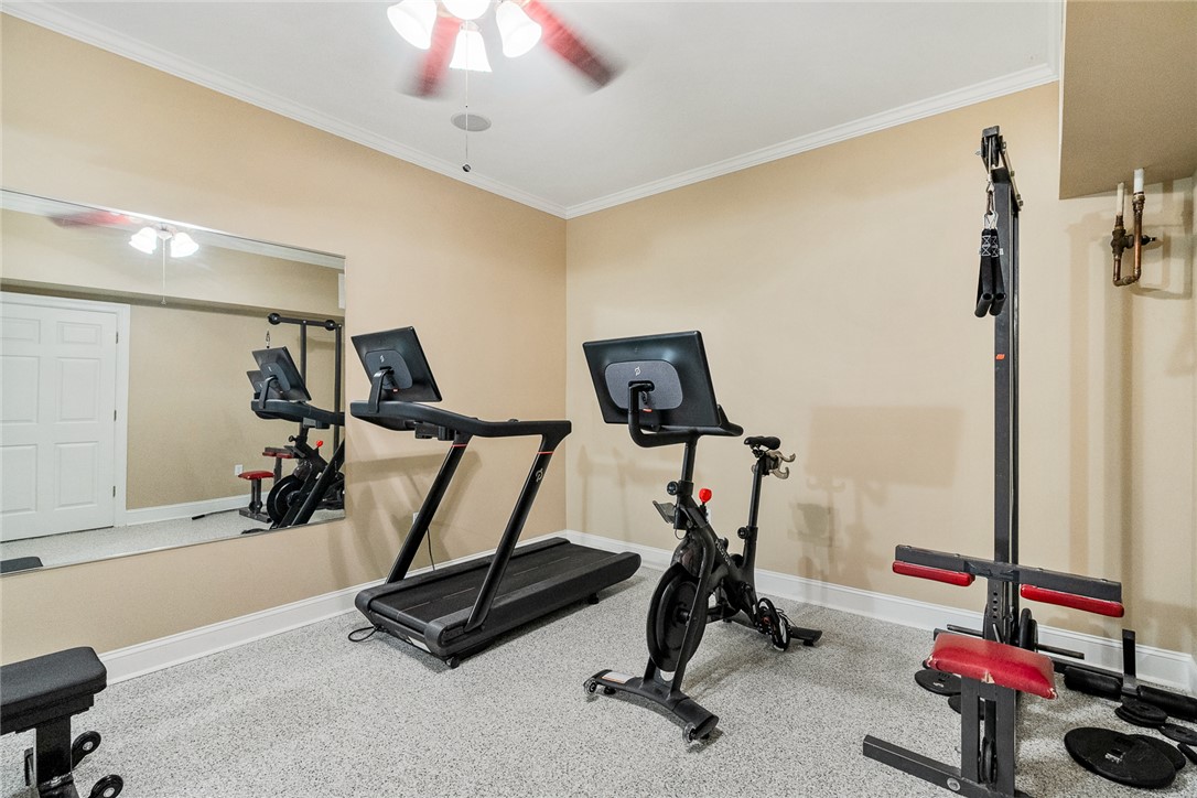 200 Graylyn Drive Anderson, SC 29621 - Photo 36 of 48 An ideal exercise room features resilient flooring and ample space for fitness equipment.