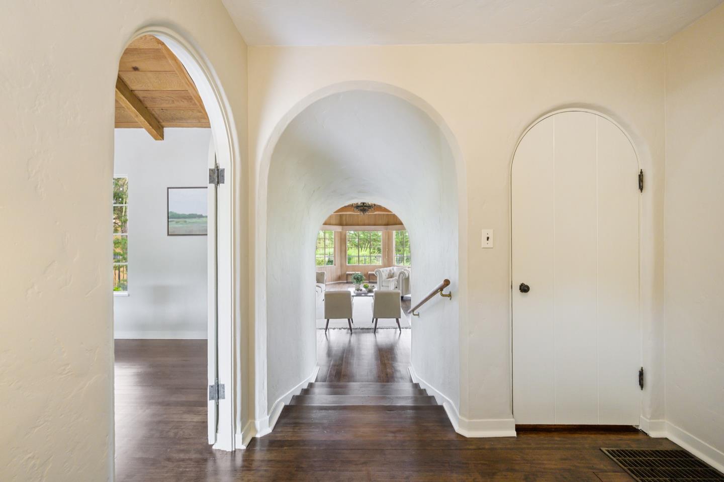 3080 Bird Rock Road Pebble Beach, CA 93953 - Photo 6 of 46 a view of a hallway view with wooden floor and staircase