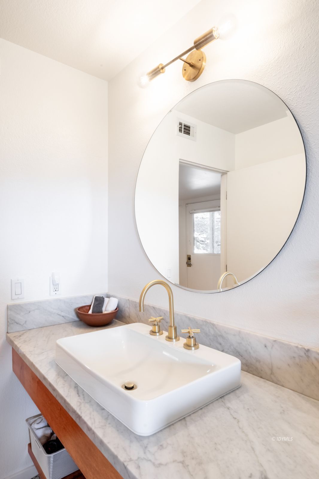 23916 Highway 243 Idyllwild, CA 92549 - Photo 39 of 47 a bathroom with a sink and a mirror