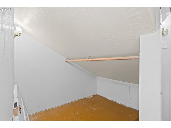 a view of small space with empty racks