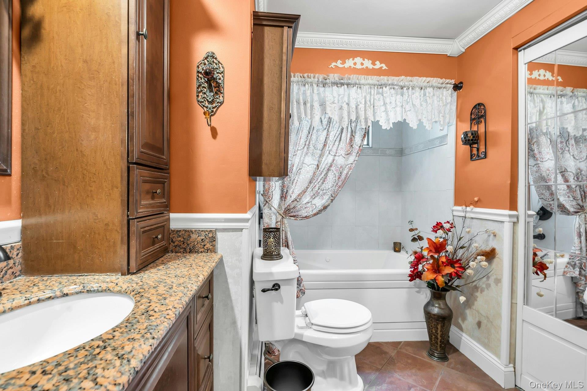 71 Ridge Haven Drive Ridge, NY 11961 - Photo 17 of 23 Full Bathroom With Granite Countertop & Whirlpool Bathtub