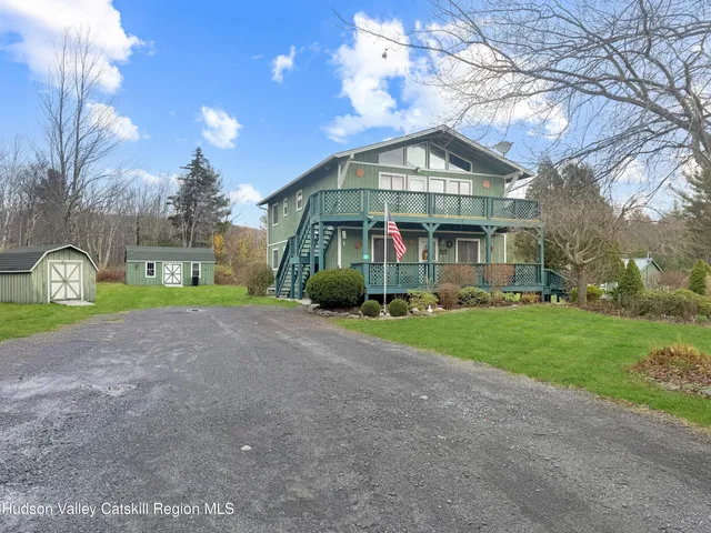 an aerial view of a house