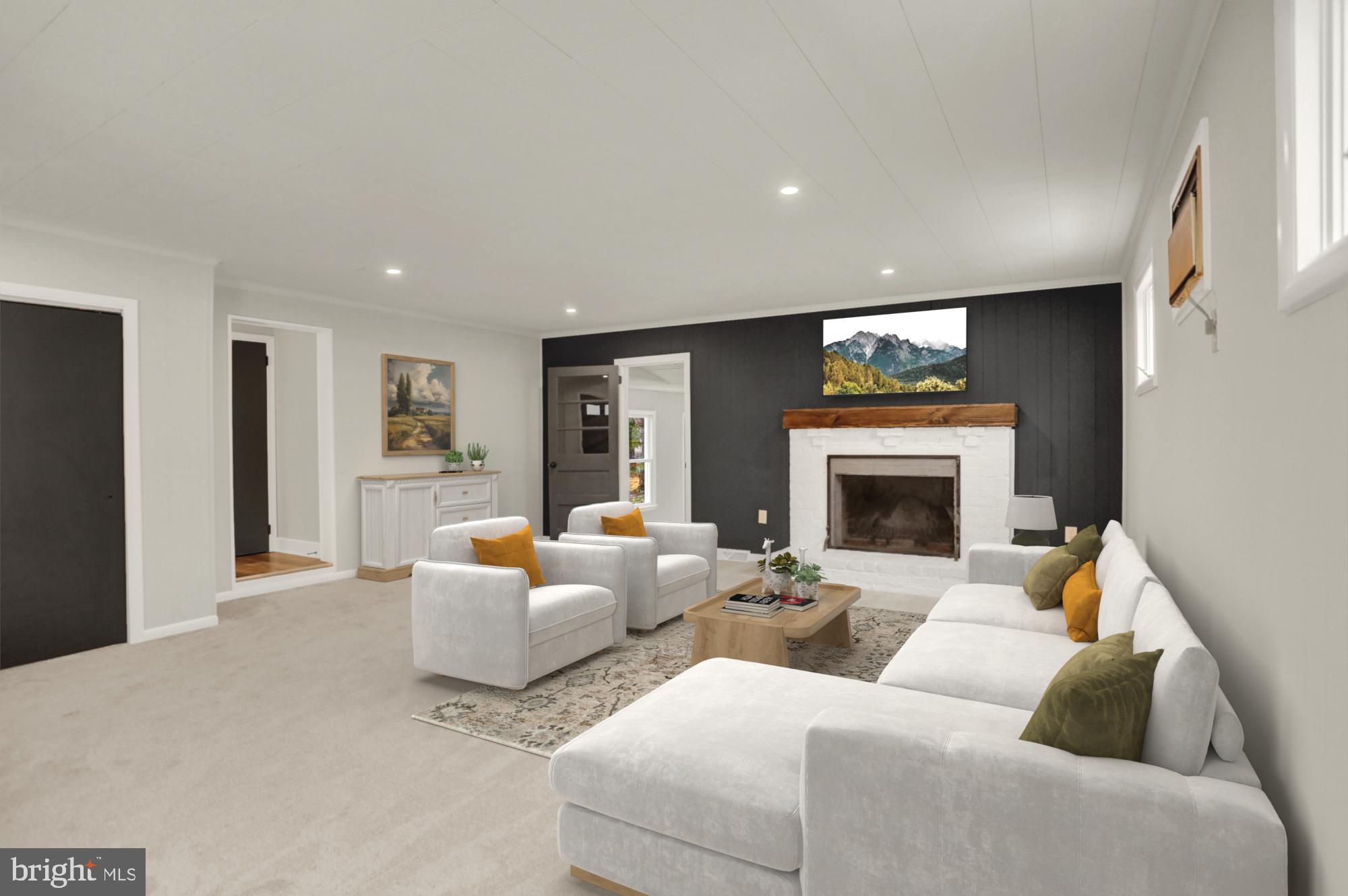 311 Pine Road Mount Holly Springs, PA 17065 - Photo 3 of 44 a living room with furniture a fireplace and a flat screen tv