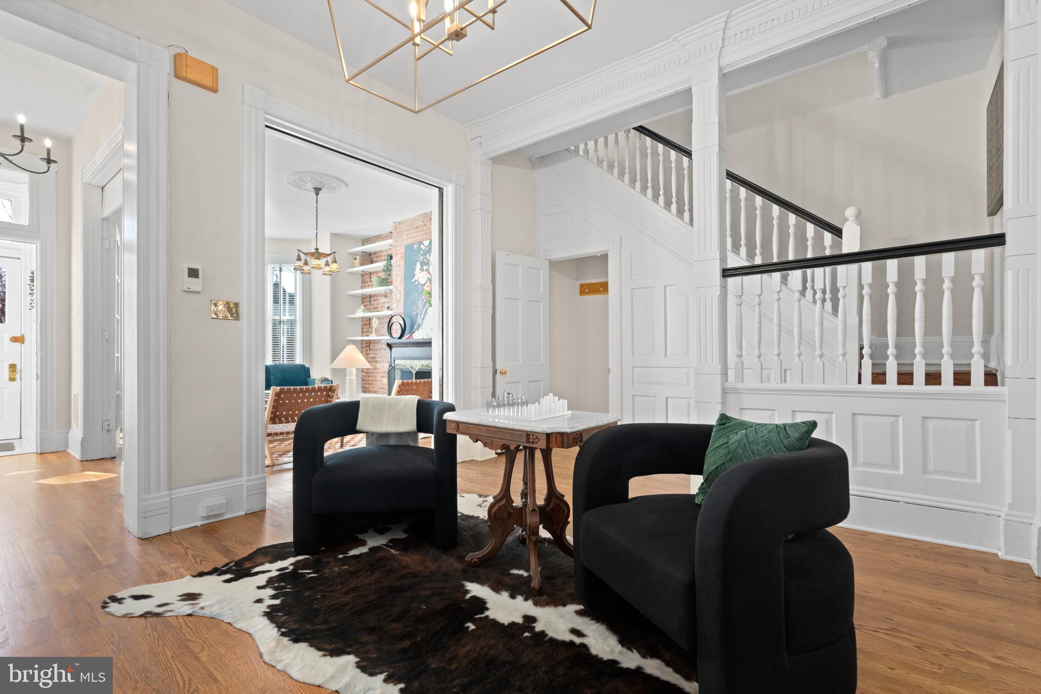 134 R Street Northeast Washington, DC 20002 - Photo 3 of 10 Large parlor with grand stairwell