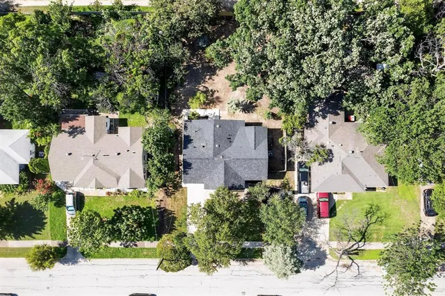 an aerial view of a house