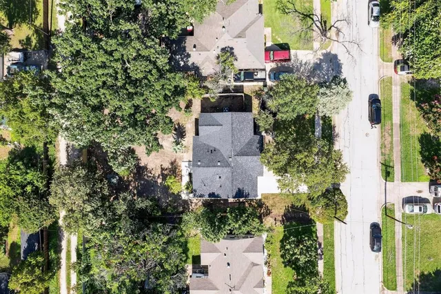 an aerial view of a house