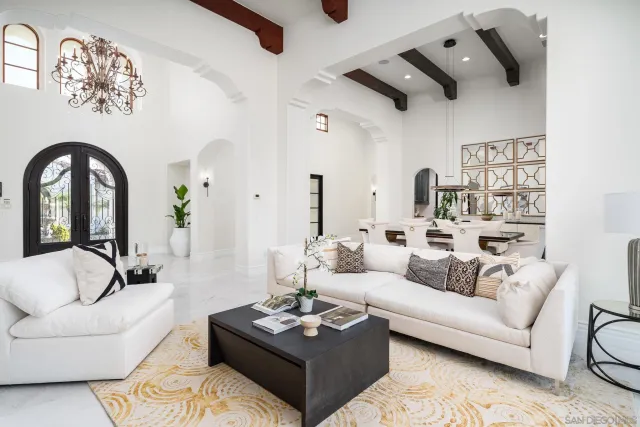 a living room with furniture