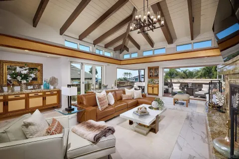 a living room with furniture
