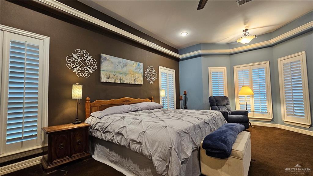 4711 North Stewart Road Palmhurst, TX 78573 - Photo 36 of 40 a bedroom with a bed and glass windows