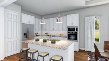 217 Old Hopewell Road Wappingers Falls, NY 12590 - Photo 4 of 17 a kitchen with stainless steel appliances granite countertop a stove a refrigerator a kitchen island and chairs with white cabinets