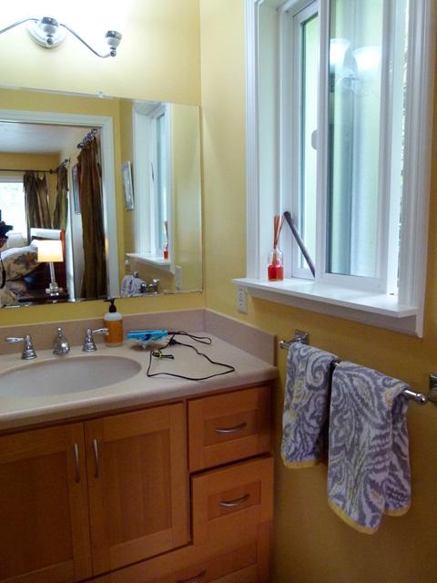 503 Hodgdon Road Tillamook, OR 97141 - Photo 35 of 43 a bathroom with a sink and a mirror