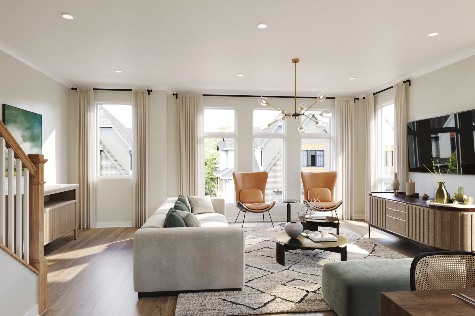 2128 Iron Ridge Lane Naperville, IL 60563 - Photo 4 of 12 a living room with furniture and large windows