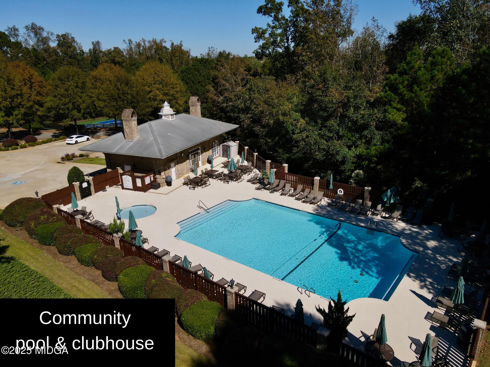906 Huntcliffe Drive Macon, GA 31210 - Photo 3 of 5 an aerial view of a house yard and outdoor seating