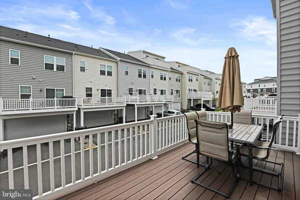 a front view of a building with a balcony