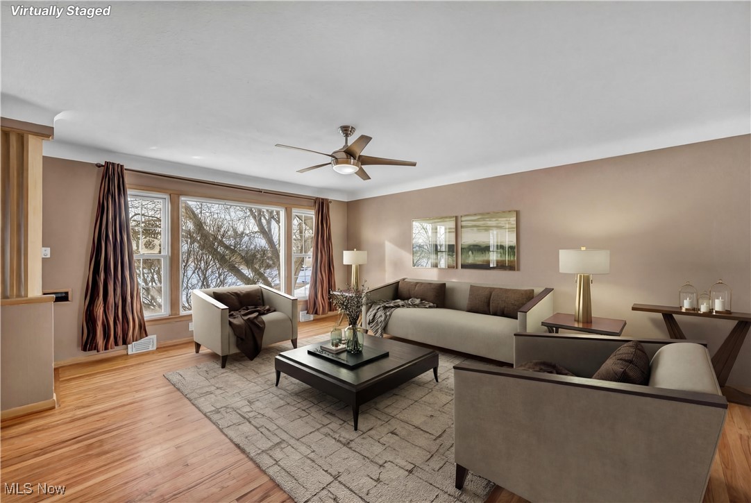 1767 Bellingham Road Cleveland, OH 44124 - Photo 4 of 27 Living room with light wood-style floors and a ceiling fan