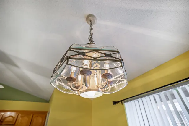 a view of a room with windows