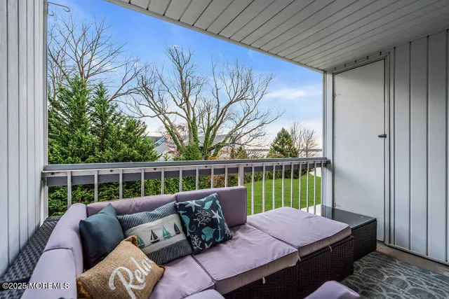 a view of a terrace with sitting space