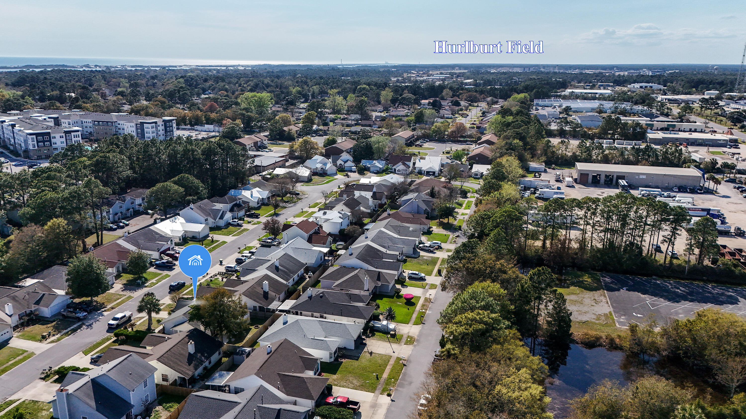 44 Ruby Circle Mary Esther, FL 32569 - Photo 34 of 34 an aerial view of a city with lots of residential buildings