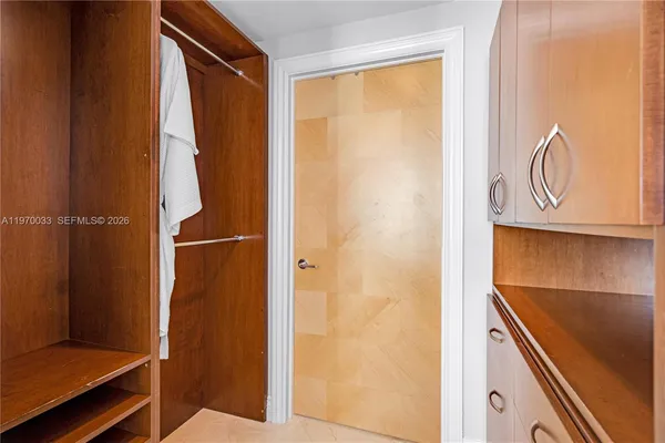 a view of a room with rack on the wall